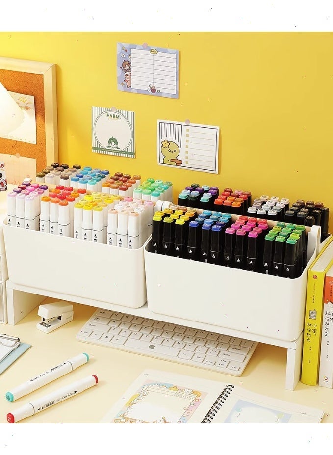 Yoawllty Desk Organizer, Desktop Stationery Organizer, Desktop Pen Pencil Card Holder, Desk Organization with 8 Compartments for School, Home, Office - Image 4